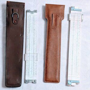 VTG Lot of 2 Slide Rules Lafayette Vectorlog Japan & Acumath USA w/cases